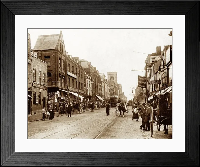 Framed Print : Northgate, Gloucester, early 1900s Framed Print : Northgate, Gloucester, early 1900s