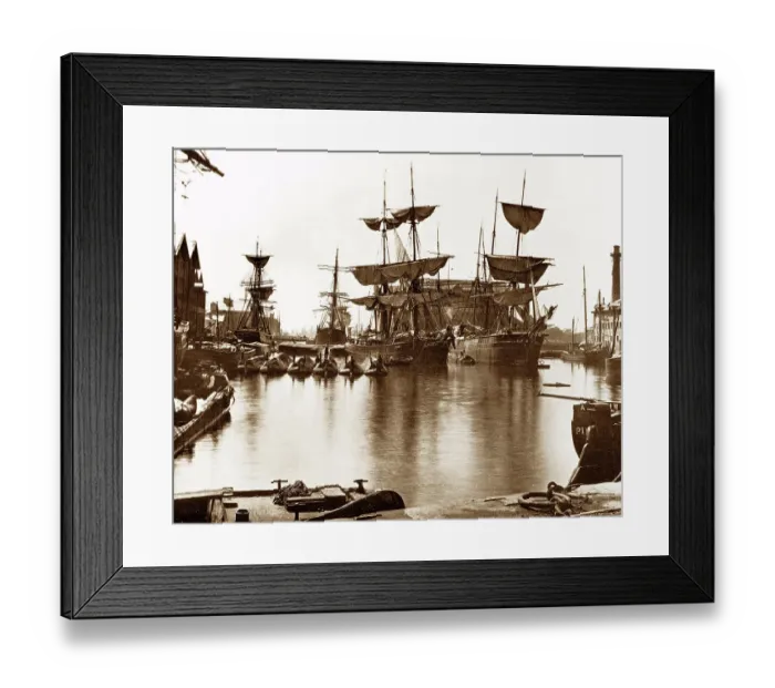 Framed Print : Gloucester Docks Victorian period Framed Print : Gloucester Docks Victorian period