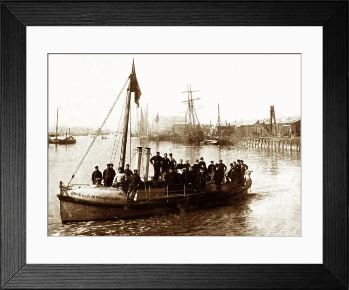 Framed Print : Trial of the first steam lifeboat at Harwich in 1889 Framed Print : Trial of the first steam lifeboat at Harwich in 1889