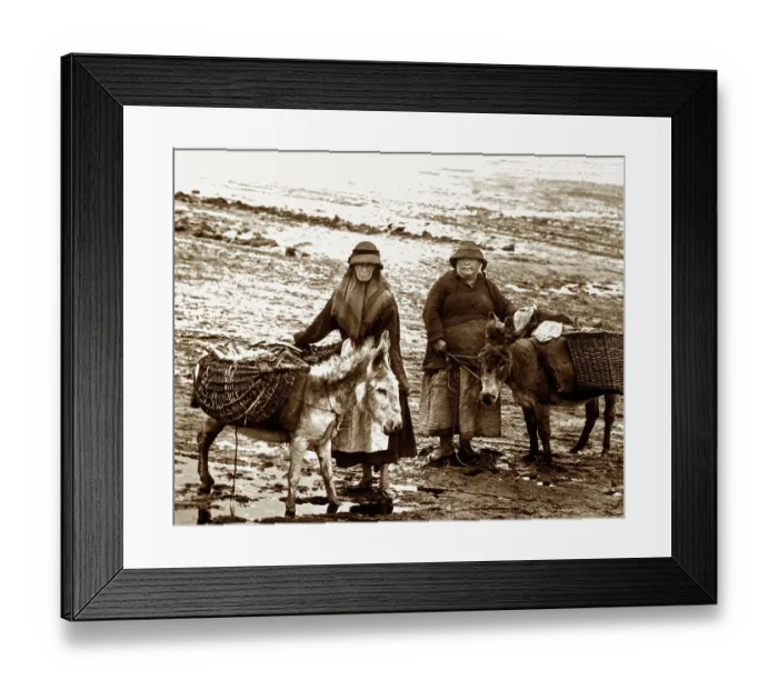 Framed Print : Fisherwomen, Holy Island, Victorian period Framed Print : Fisherwomen, Holy Island, Victorian period