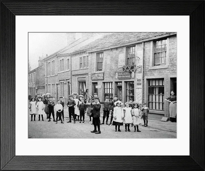 Framed Print : Holmfirth Huddersfield Road early 1900s Framed Print : Holmfirth Huddersfield Road early 1900s
