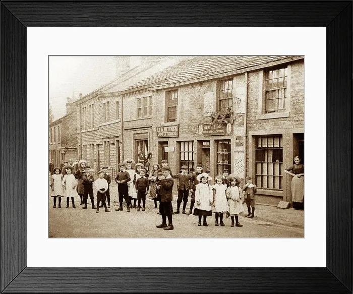 Framed Print : Holmfirth Huddersfield Road early 1900s Framed Print : Holmfirth Huddersfield Road early 1900s