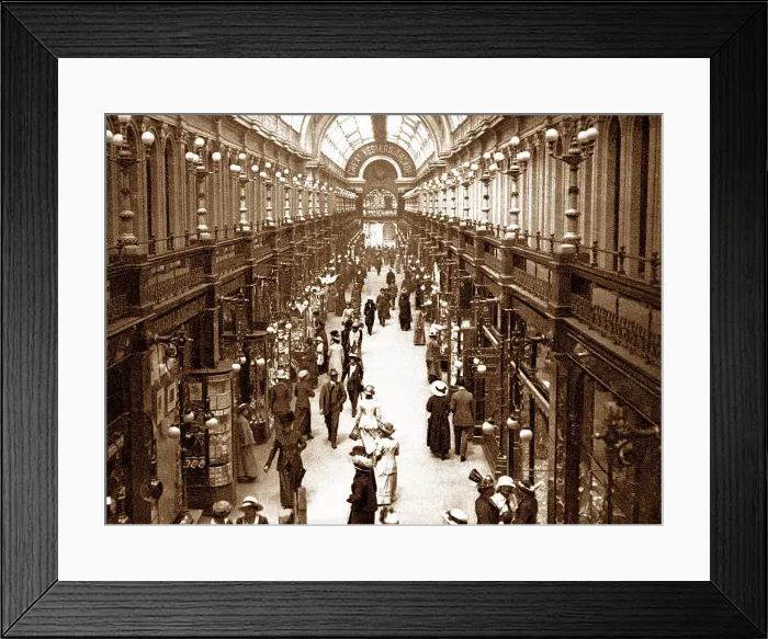 Framed Print : Birmingham Great Western Arcade early 1900s Framed Print : Birmingham Great Western Arcade early 1900s