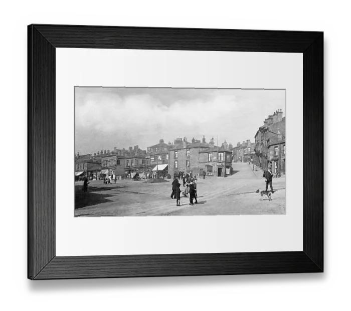 Framed Print : Market Place, Birstall near Leeds early 1900's Framed Print : Market Place, Birstall near Leeds early 1900's