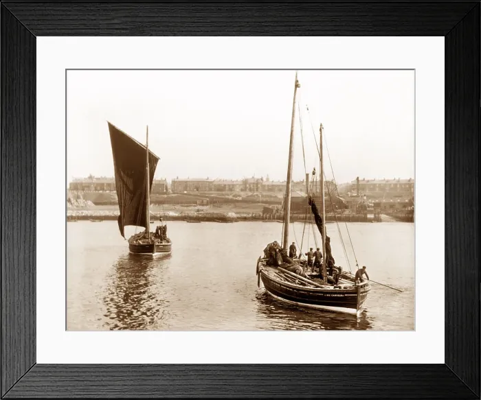 Framed Print : North Shields Fishing Boats early 1900s Framed Print : North Shields Fishing Boats early 1900s