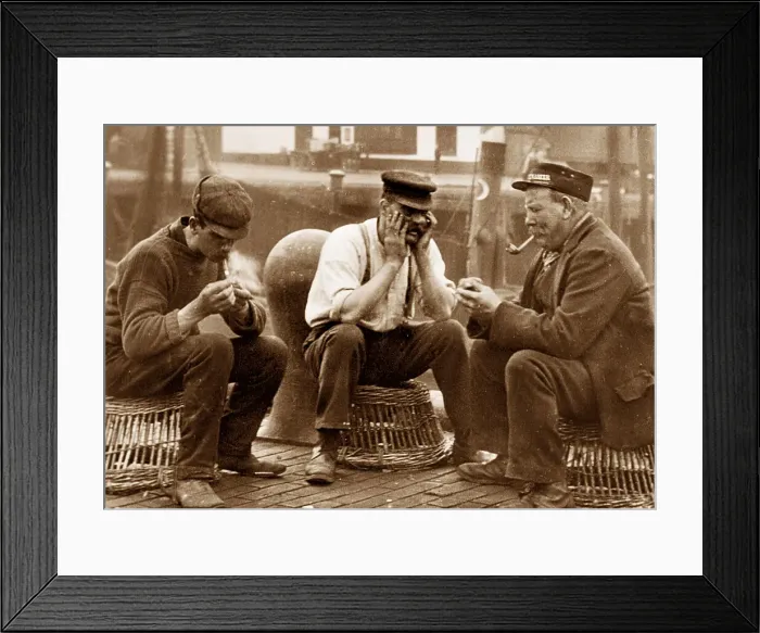 Framed Print : Fishermen, North Shields early 1900's Framed Print : Fishermen, North Shields early 1900's