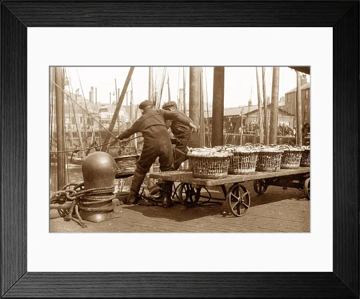 Framed Print : Fishermen, North Shields early 1900's Framed Print : Fishermen, North Shields early 1900's
