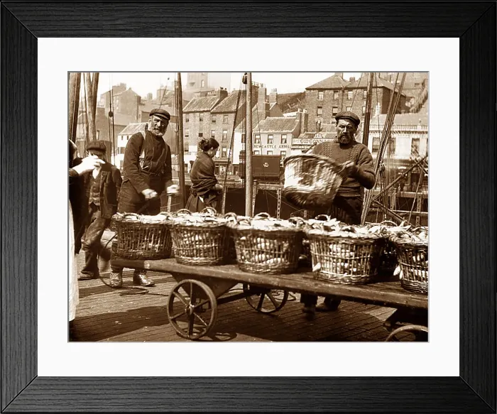 Framed Print : Fishermen, North Shields early 1900's Framed Print : Fishermen, North Shields early 1900's