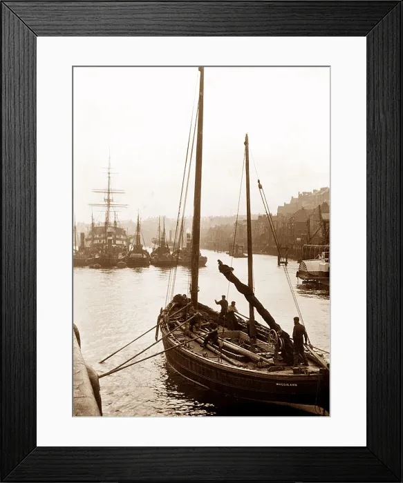 Framed Print : Fishing boat Maggie Ann, North Shields early 1900's Framed Print : Fishing boat Maggie Ann, North Shields early 1900's