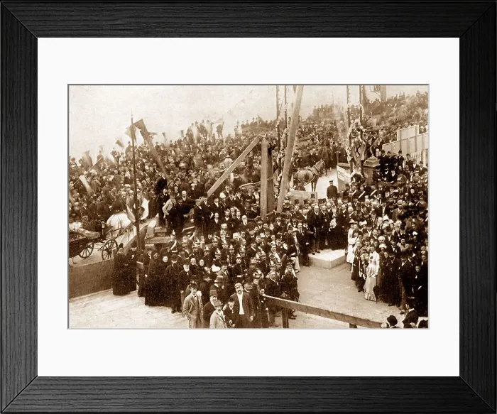 Framed Print : Blackpool Tower laying the foundations in 1891 Framed Print : Blackpool Tower laying the foundations in 1891