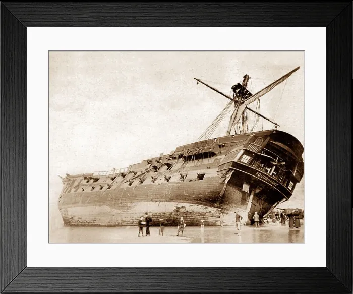 Framed Print : Wreck of the Foudroyant, Blackpool early 1900's Framed Print : Wreck of the Foudroyant, Blackpool early 1900's