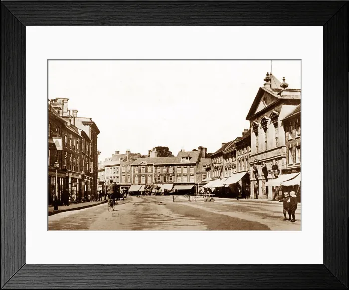 Framed Print : Blandford Forum Market Place early 1900s