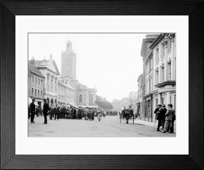Framed Print : Market Place, Blandford Forum early 1900's Framed Print : Market Place, Blandford Forum early 1900's