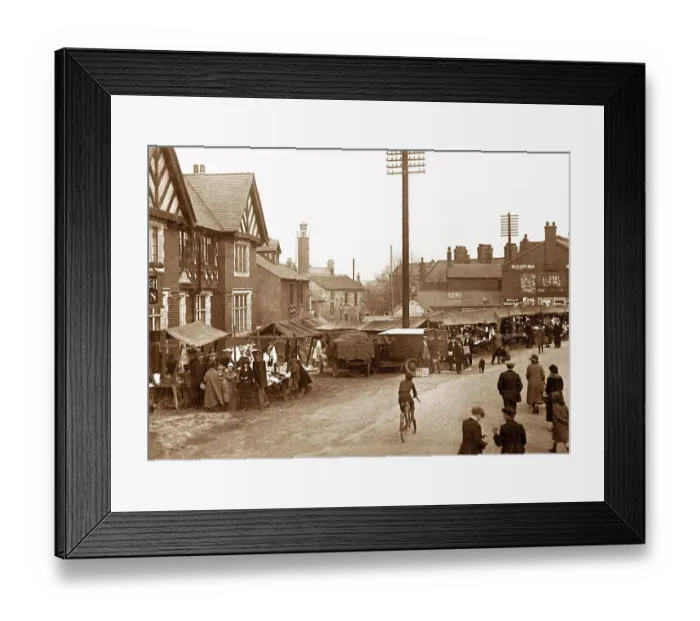 Framed Print : The Market, South Elmsall early 1900's Framed Print : The Market, South Elmsall early 1900's