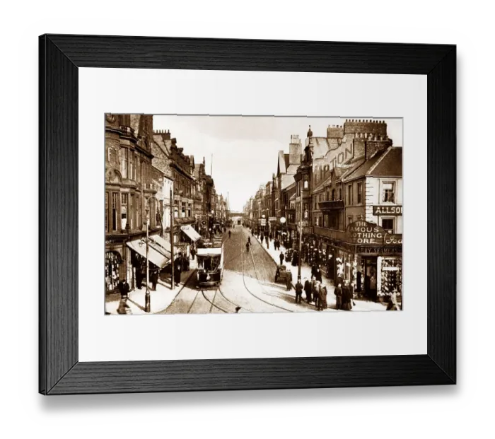 Framed Print : South Shields Market Place Fair early 1900s Framed Print : South Shields Market Place Fair early 1900s
