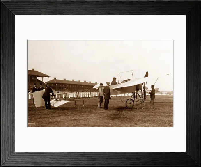 Framed Print : 1909 - Paul de Lesseps in a Bleriot Monoplane Framed Print : 1909 - Paul de Lesseps in a Bleriot Monoplane