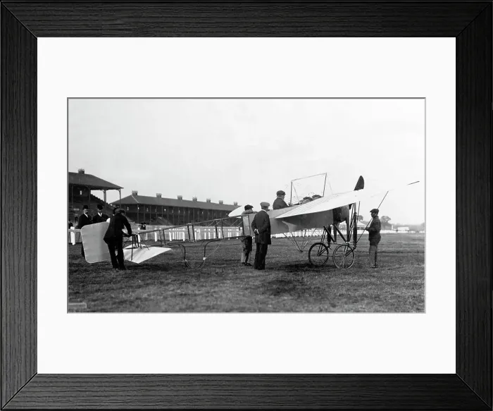 Framed Print : Paul de Lesseps in Bleriot monoplane, 1909 Framed Print : Paul de Lesseps in Bleriot monoplane, 1909