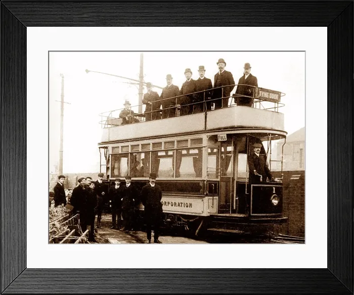 Framed Print : South Shields New Electric Tram early 1900s Framed Print : South Shields New Electric Tram early 1900s