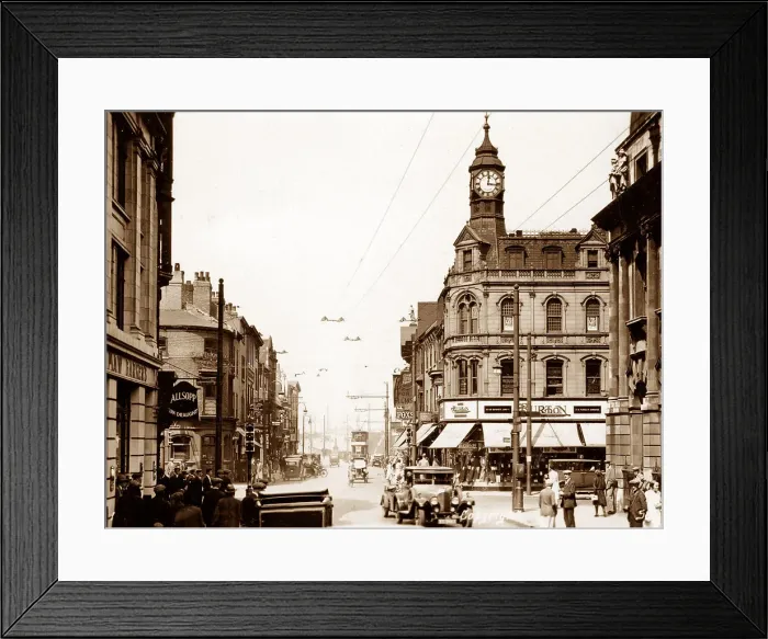 Framed Print : Clock Corner, Doncaster early 1900's Framed Print : Clock Corner, Doncaster early 1900's