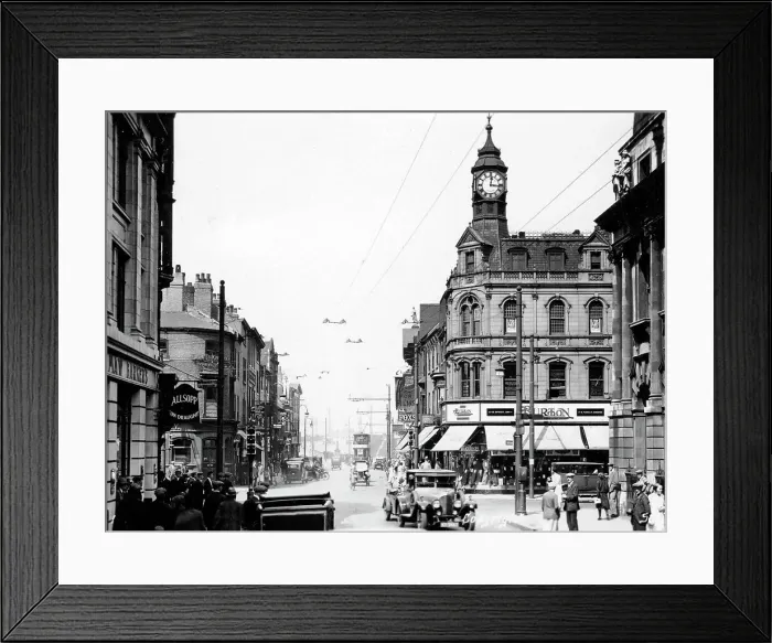 Framed Print : Doncaster Clock Corner probably 1920s Framed Print : Doncaster Clock Corner probably 1920s