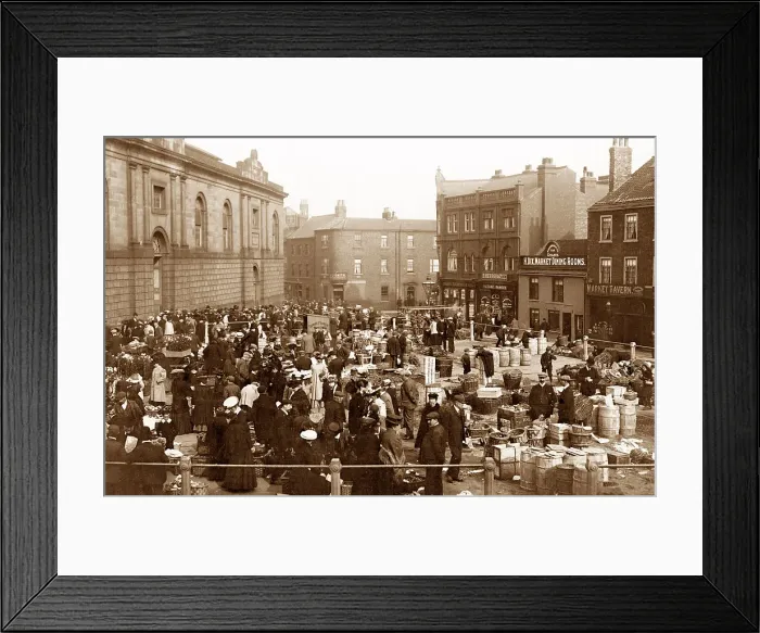 Framed Print : Doncaster Fruit and Vegetable Market early 1900s Framed Print : Doncaster Fruit and Vegetable Market early 1900s