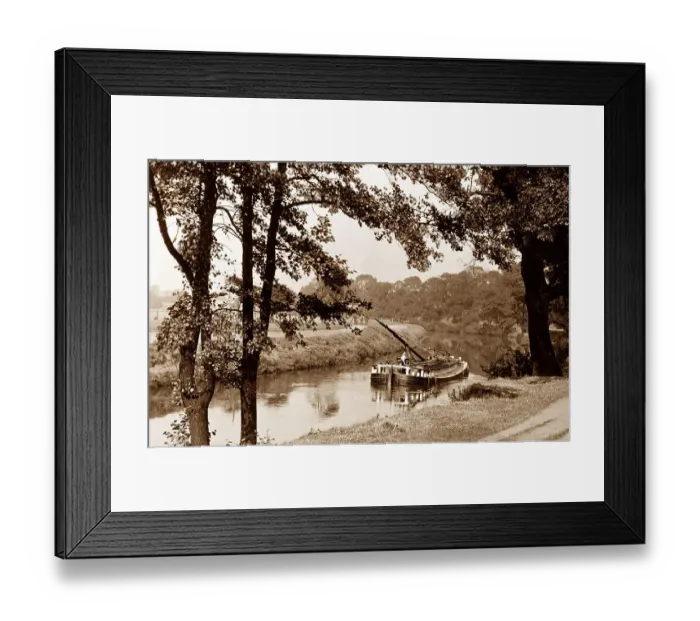 Framed Print : Canal barge, Hexthorpe Flatts Doncaster early 1900's Framed Print : Canal barge, Hexthorpe Flatts Doncaster early 1900's