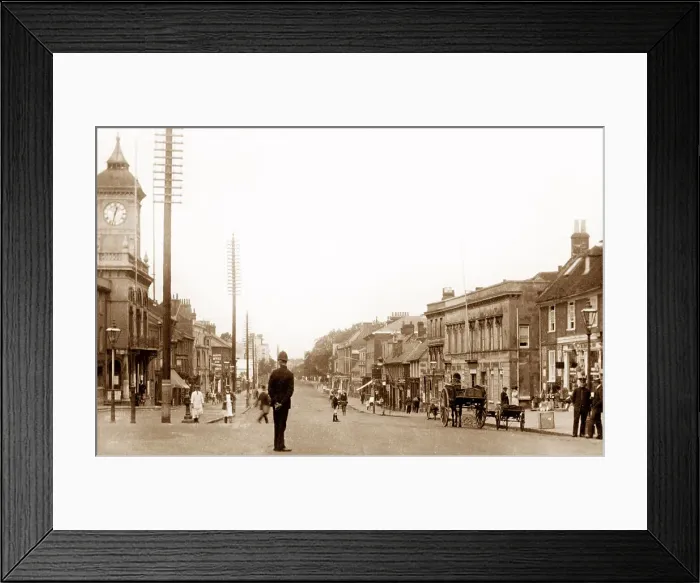 Framed Print : Dunstable High Street early 1900s Framed Print : Dunstable High Street early 1900s