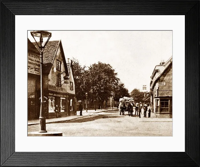 Framed Print : Dunstable West Street Corner early 1900s Framed Print : Dunstable West Street Corner early 1900s