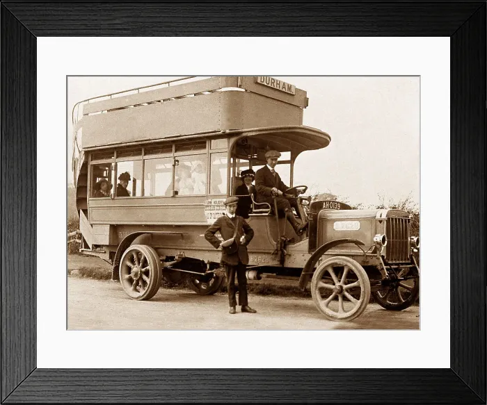Framed Print : Durham Motor Bus early 1900s Framed Print : Durham Motor Bus early 1900s
