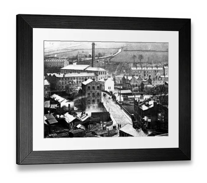 Framed Print : Luddenden Foot Station Road early 1900s Framed Print : Luddenden Foot Station Road early 1900s