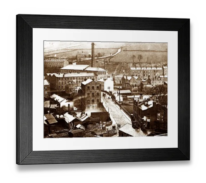 Framed Print : Station Road, Luddenden Foot early 1900's Framed Print : Station Road, Luddenden Foot early 1900's