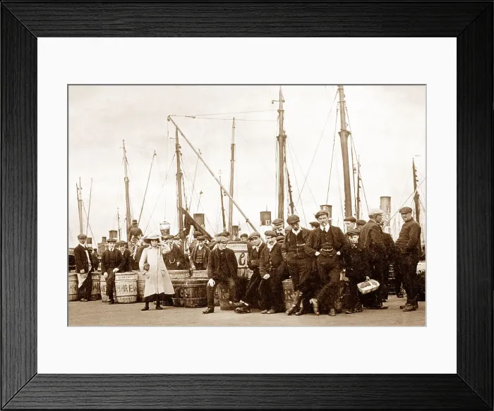 Framed Print : Fish Quay, Blyth, Northumberland early 1900's Framed Print : Fish Quay, Blyth, Northumberland early 1900's