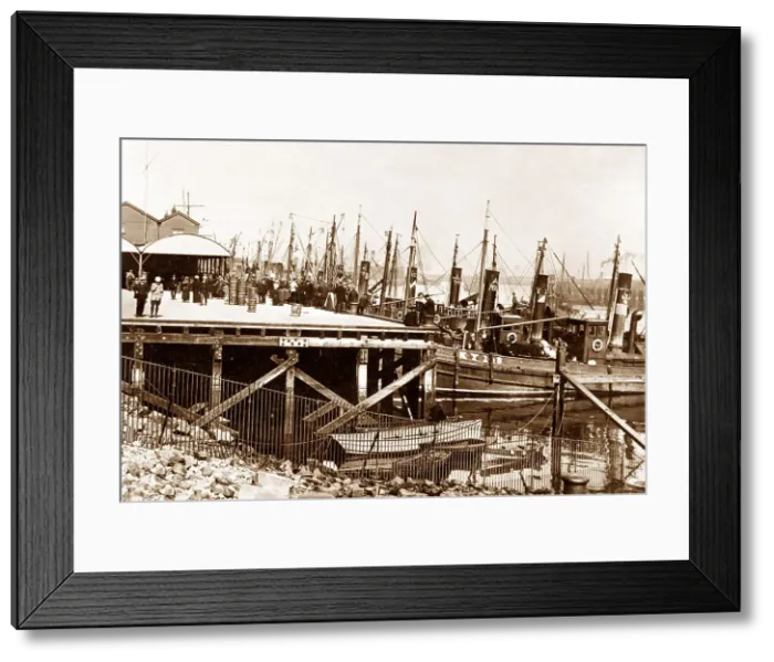 Framed Print : Blyth Fishing Boats early 1900s Framed Print : Blyth Fishing Boats early 1900s