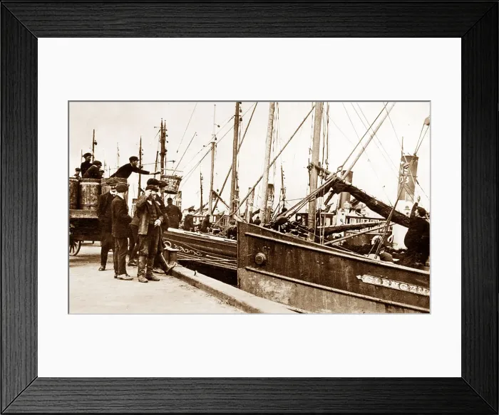Framed Print : Herring boats, Blyth Northumberland early 1900's Framed Print : Herring boats, Blyth Northumberland early 1900's