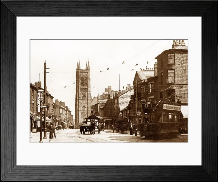 Framed Print : Bolton Church Gate early 1900s Framed Print : Bolton Church Gate early 1900s