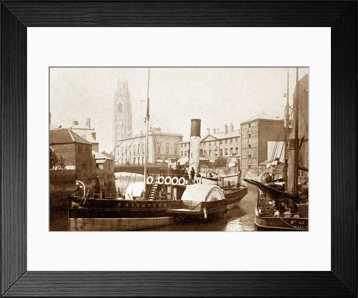Framed Print : Boston The Privateer Paddle Steamer early 1900s Framed Print : Boston The Privateer Paddle Steamer early 1900s