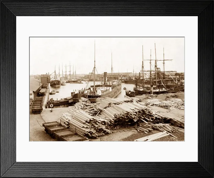 Framed Print : Boston Docks early 1900s Framed Print : Boston Docks early 1900s