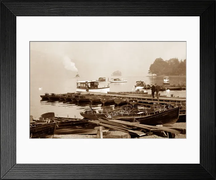 Framed Print : Bowness Lake Windermere Steam Launch early 1900s Framed Print : Bowness Lake Windermere Steam Launch early 1900s