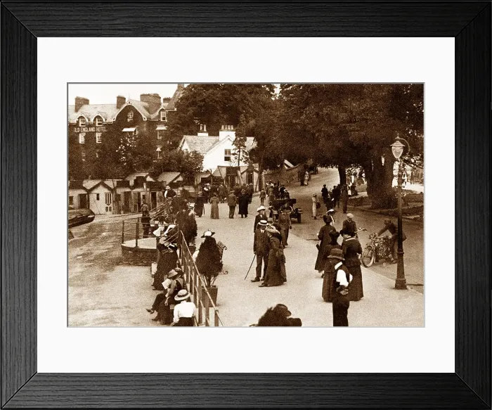 Framed Print : Bowness Promendade Lake Windermere early 1900s Framed Print : Bowness Promendade Lake Windermere early 1900s