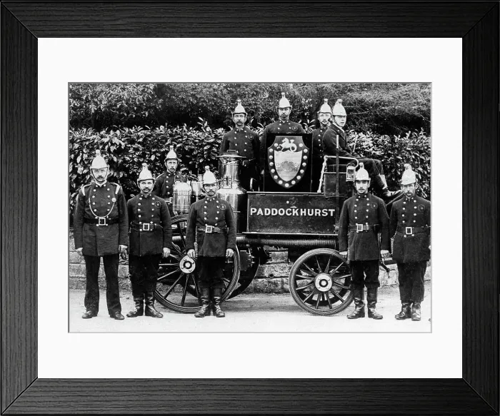 Framed Print : Paddockhurst Fire Brigade probably Victorian period Framed Print : Paddockhurst Fire Brigade probably Victorian period