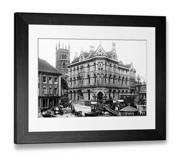 Framed Print : Wolverhampton Queen Square early 1900s