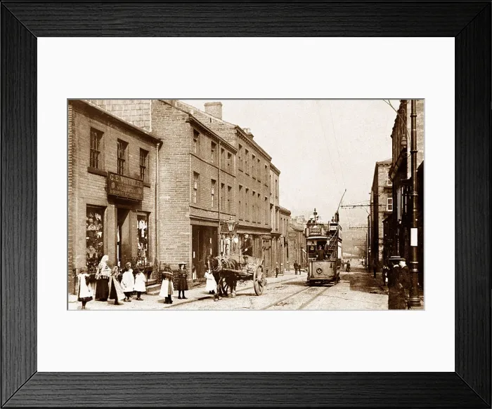 Framed Print : Sowerby Bridge West Street early 1900s Framed Print : Sowerby Bridge West Street early 1900s
