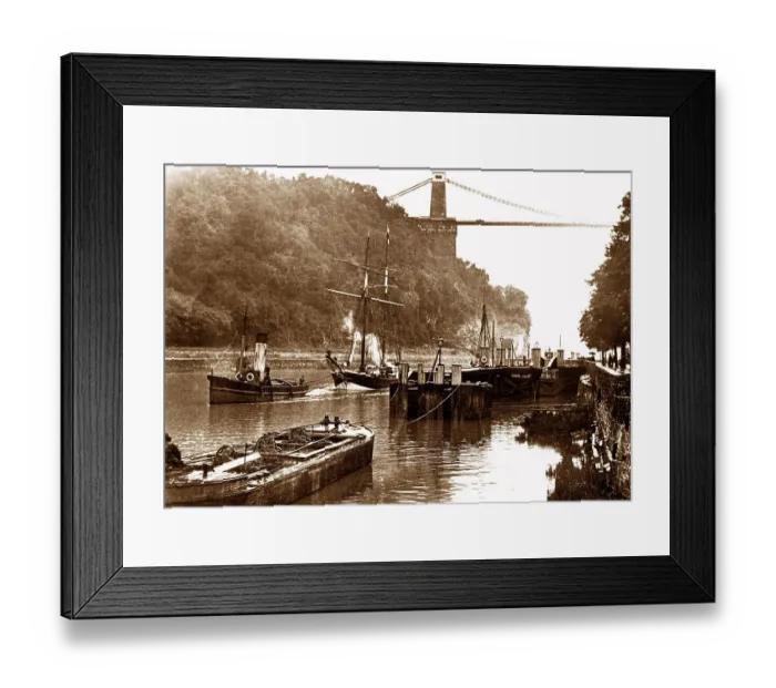Framed Print : Bristol Clifton Suspension Bridge early 1900s Framed Print : Bristol Clifton Suspension Bridge early 1900s