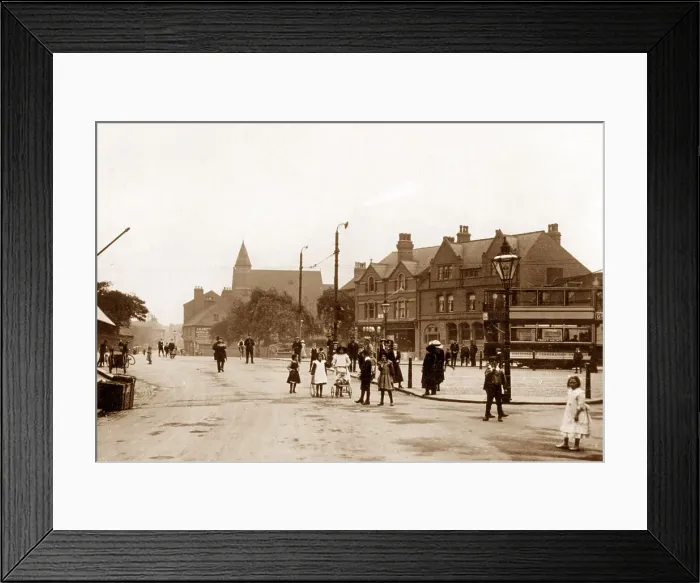 Framed Print : Bulwell Market Place early 1900s Framed Print : Bulwell Market Place early 1900s