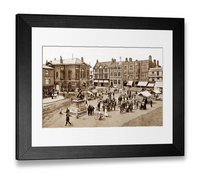 Framed Print : Bury St. Edmunds Market Place early 1900s Framed Print : Bury St. Edmunds Market Place early 1900s