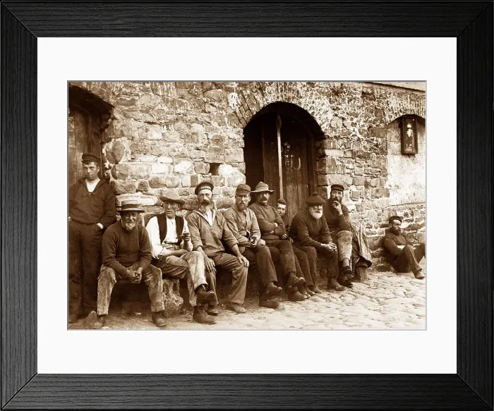 Framed Print : Clovelly Fishermen early 1900s Framed Print : Clovelly Fishermen early 1900s