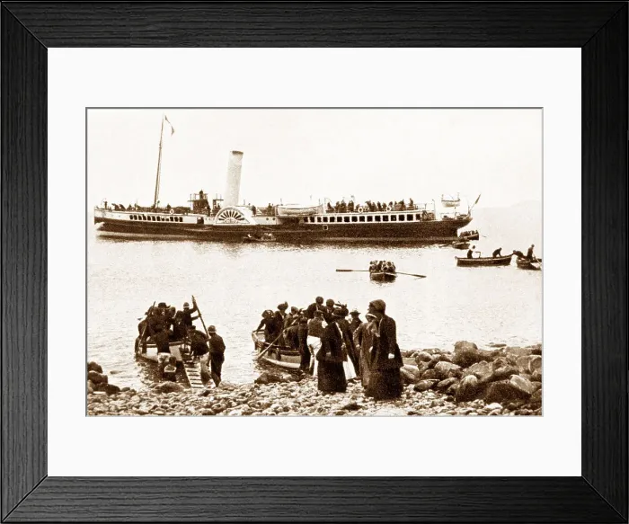 Framed Print : Clovelly Landing from the paddle steamer early 1900s Framed Print : Clovelly Landing from the paddle steamer early 1900s