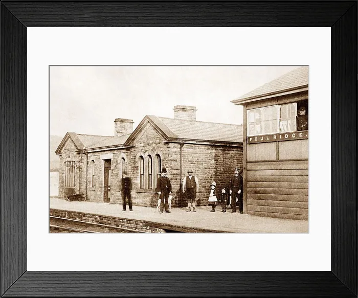 Framed Print : Foulridge Railway Station and Signal Box early 1900s Framed Print : Foulridge Railway Station and Signal Box early 1900s