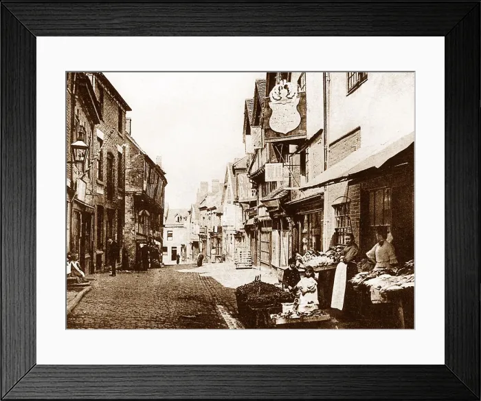 Framed Print : Coventry Butcher Row early 1900s Framed Print : Coventry Butcher Row early 1900s