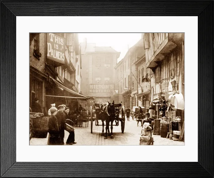 Framed Print : Coventry Butcher Row early 1900s Framed Print : Coventry Butcher Row early 1900s